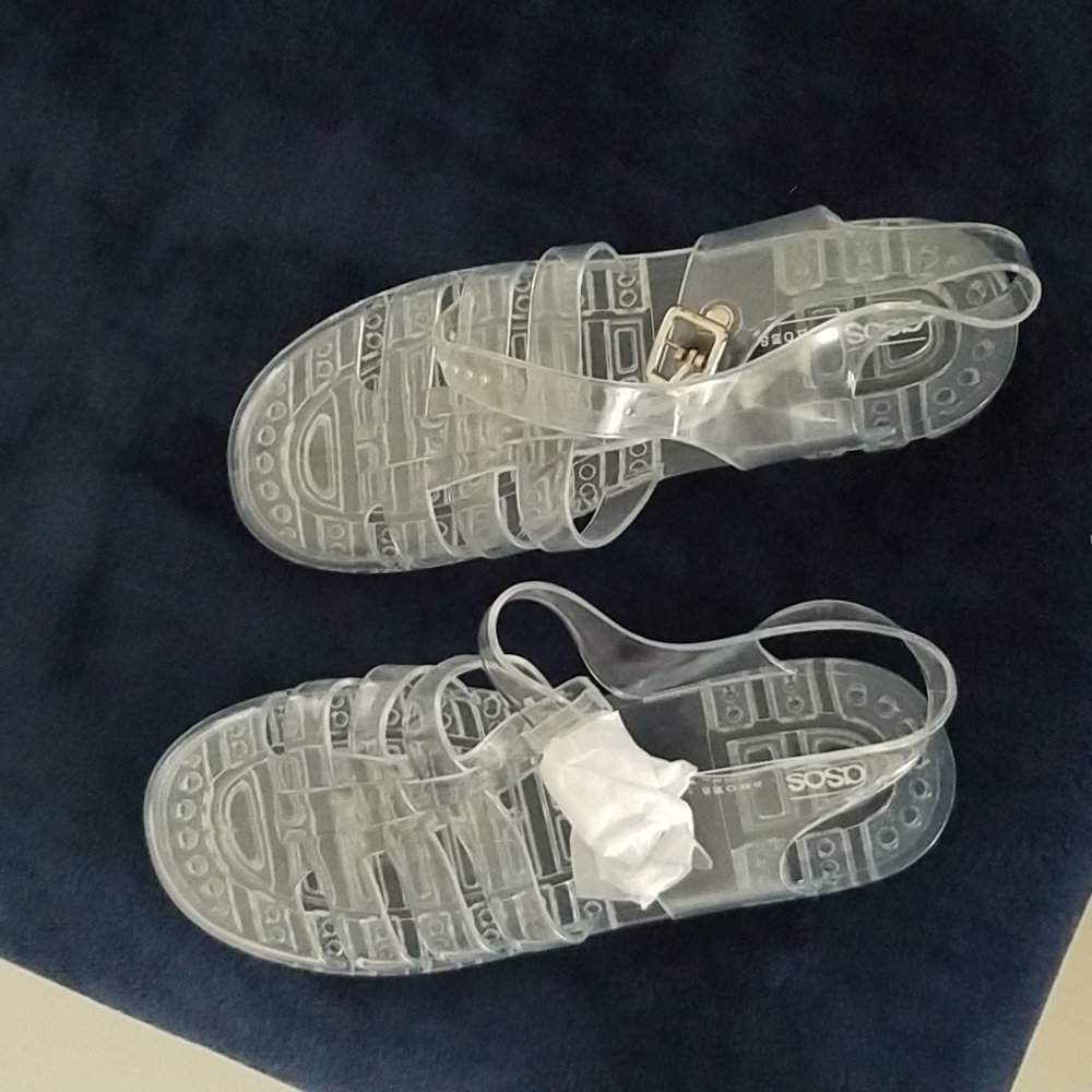 Asos size 9 clear jelly sandals